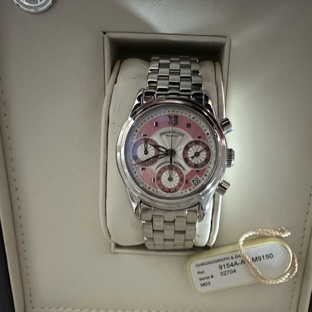 Brand new w box & papers Armand Nicolet Chronograph 9428A-AN-M9420 Stainless